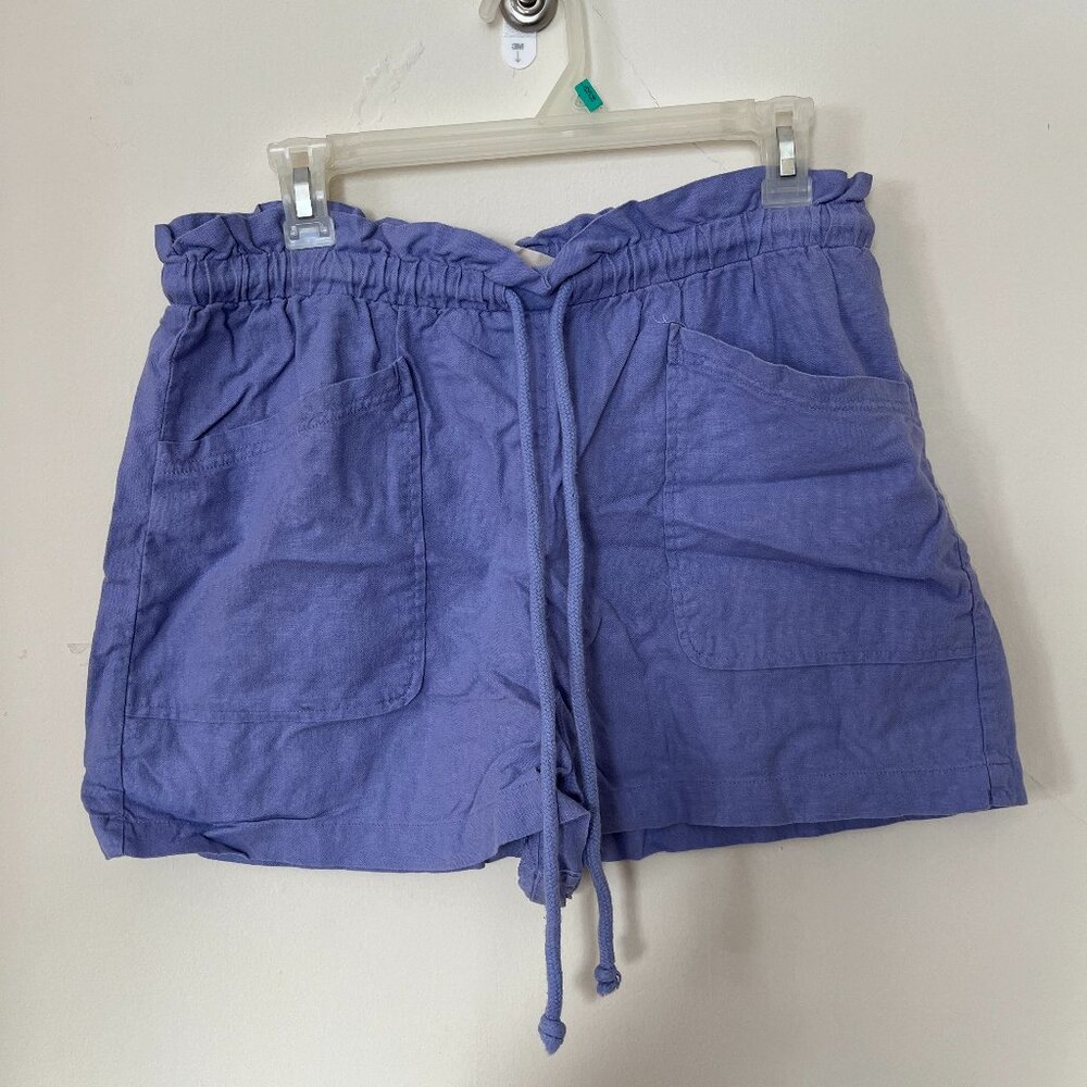 Purple drawstring shorts